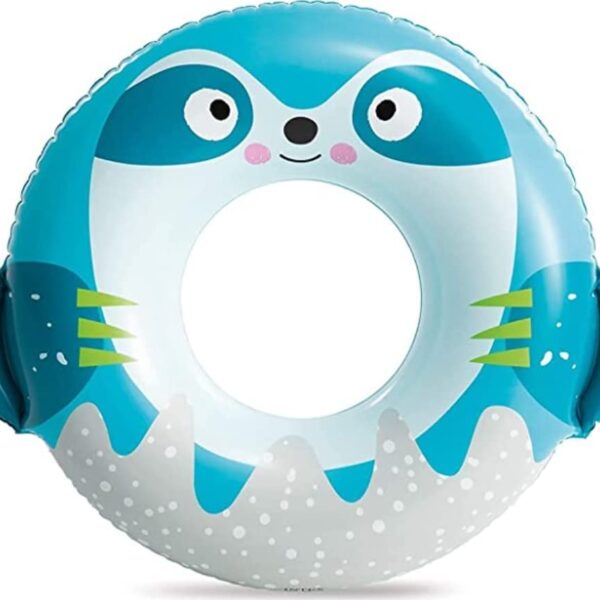 Inflatable Cute Animal-Themed Pool Floating Tube for Kids| Anti-Flip Toddler Swim Trainer Ring