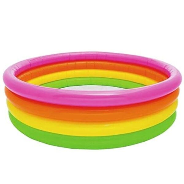6Ft Inflatable Sunset Tricolor Round Pool for Kids | Colorful Mini Baby Bath Tub for Swimming