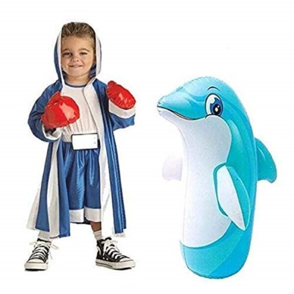 Dolphin Inflatable Hit Me Balencing Toy | Pop Up BOP Doll Self Balancing Punching Bag | PVC Water Filled Base Toy