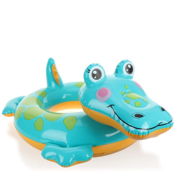 Green Alligator Inflatable Swimming Ring for Kids | Cute Animal Pool Float Tube