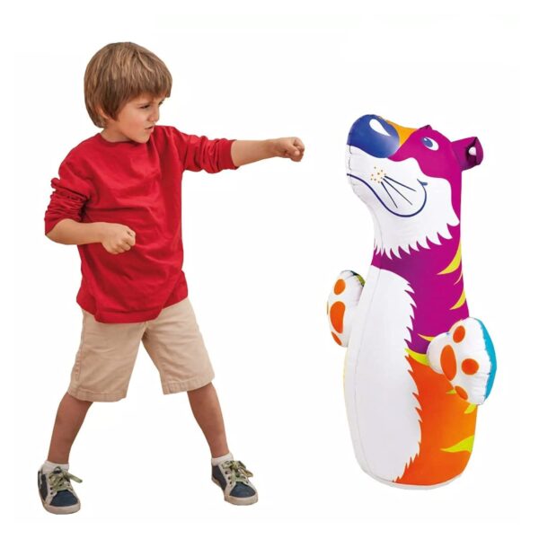 Tiger Inflatable Hit Me Balencing Toy | Pop Up BOP Doll Self Balancing Punching Bag | PVC Water Filled Base Toy
