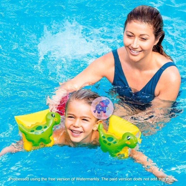 Inflatable Dinosaur 3D Swimming Arm Bands/Water Wings for Kids|Fun Floatation Sleeves(Age 3-6)