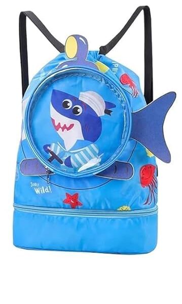 Large Capacity Swimming Drawstring Bag For Kids- Blue
