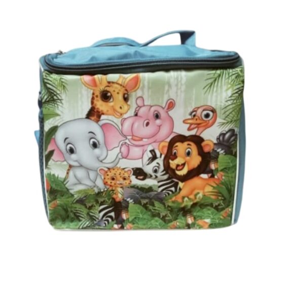 Leak-Proof Portable Insulated 2 Layer Tiffin Box Bag- Animal Print