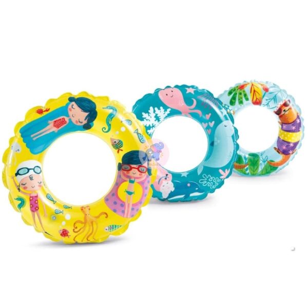 Transparent Print 24In Inflatable Swimming Rings For Kids