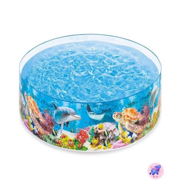 Deep Blue Sea 8Ft Foldable Snapset Instant Swimming Pool for Kids| Big Kiddie Plastic Party Play Tub