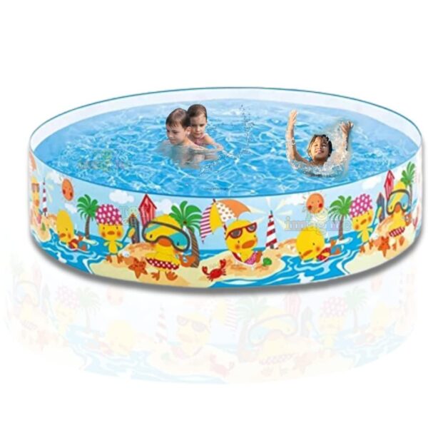 Fun at The Beach 5 Ft Foldable Snapset Swimming Pool for Kids| Big Kiddie Plastic Party Play Tub