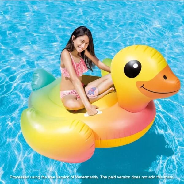 Rainboe Duck Ride-On Air Inflatable Swimming Pool Float Floater Raft Lounger