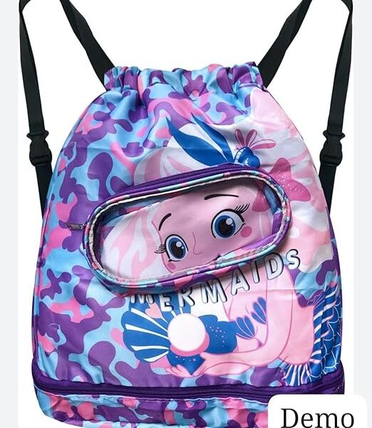 Mermaid Swimming Drawstring Shoulder Backpack