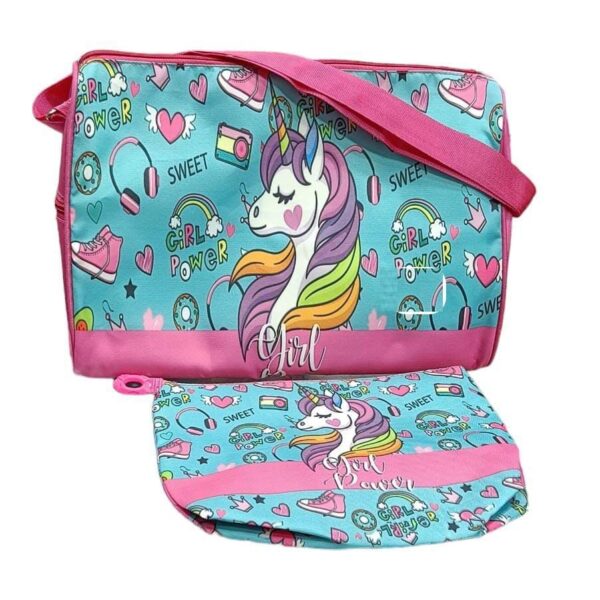 Heavy-Duty Waterproof Duffle Bag & Pouch Combo Set- Unicorn