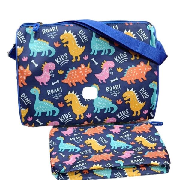 Waterproof Travel Triangle Duffle Bag & Pouch Combo- Dianasour