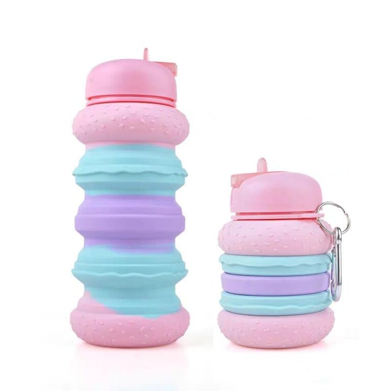 KidsZeeNie burger-shaped expandable silicone water bottle 450 ml for kids