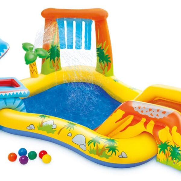 Dino Playland Inflatable Kids Backyard Party Pool Play Centre with Games