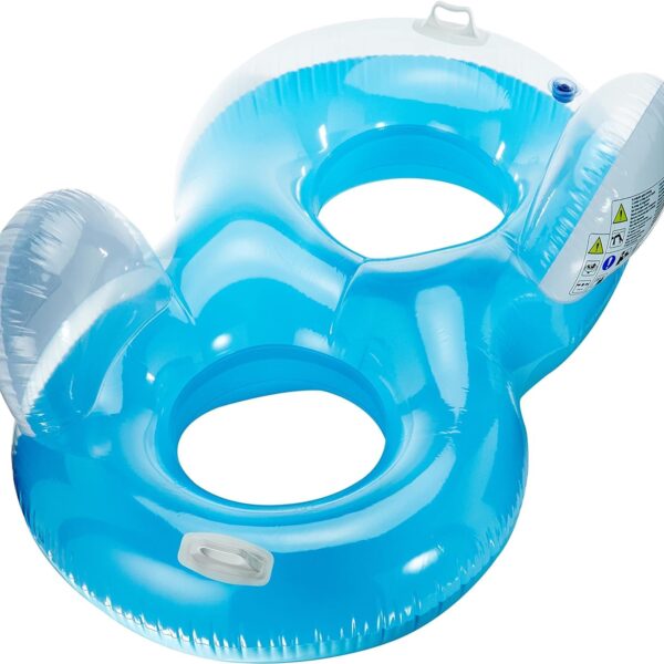 Inflatable Backrest Floating Lounger With Handles & Bottle Holder