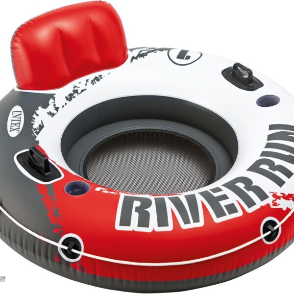 Inflatable River Run Pillow Back Sport Tire Lounger With Handles