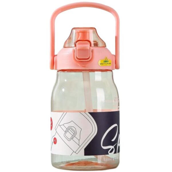 Leak-Proof Transparent Water Bottle With Straw- 1600 ML
