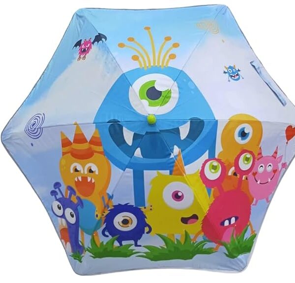 Waterproof 3-Fold Umbrella For Children-Monster