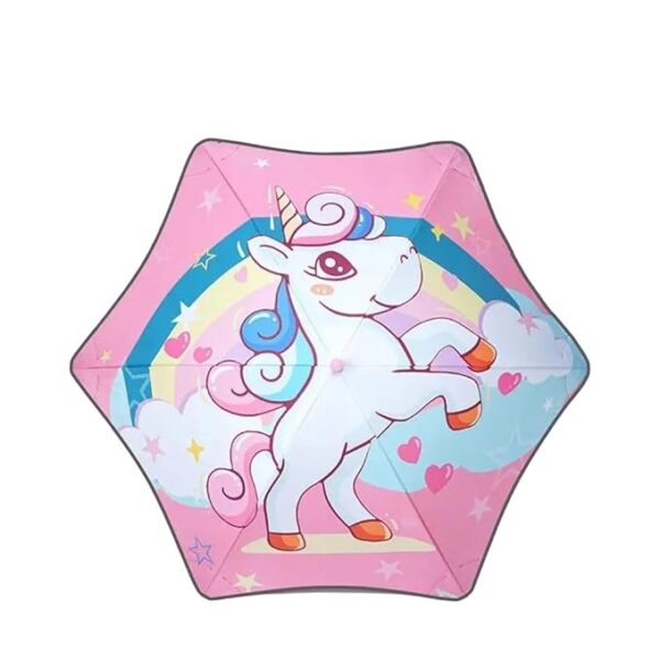Waterproof 3-Fold Umbrella For Children-Unicorn