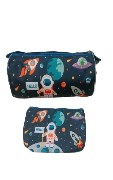 Multipurpose Printed Duffle Bag & A4 Pouch Combo- Astronaut