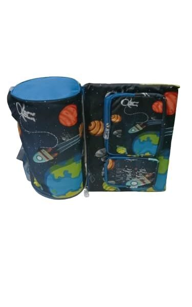 Printed Duffle Bag & A4 Folder Combo For Kids- Astronaut
