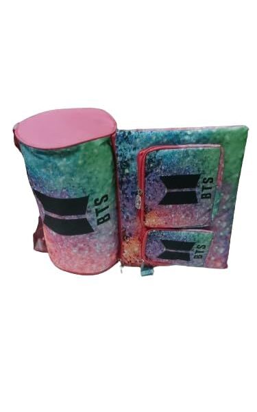 Printed Duffle Bag & A4 Folder Combo For Kids- BTS