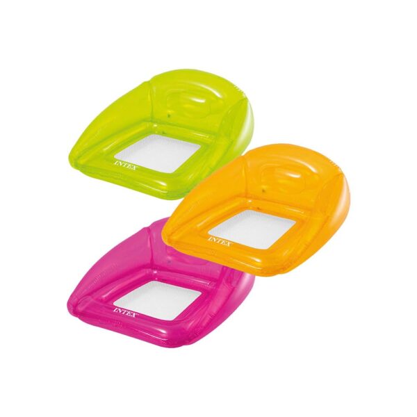 Transparent Inflatable Floating Lounger With Backrest,Armrest & Mesh Seat