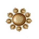 KidsZeeNie 14 inch decorative urli bowl with 10 diya holders for Diwali