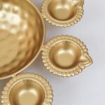 KidsZeeNie 14 inch decorative urli bowl with 10 diya holders for Diwali