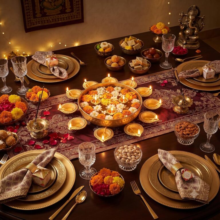 KidsZeeNie 14 inch decorative urli bowl with 10 diya holders for Diwali
